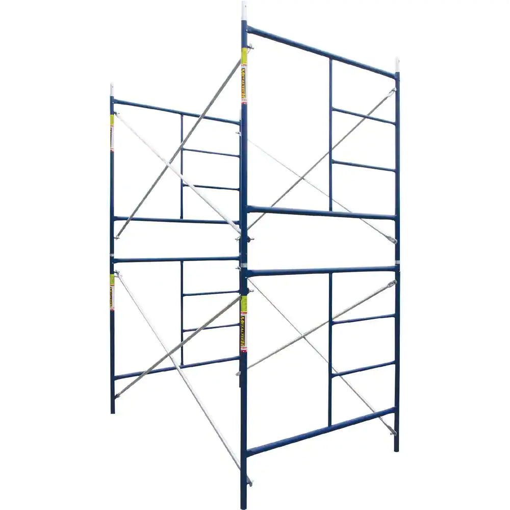 Saferstack 10 Ft. High X 10 Ft. Long X 5 Ft. Wide 2-Level Scaffolding Set with Galvanized Cross Braces