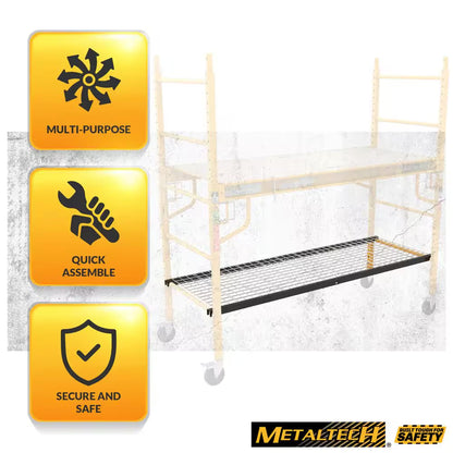 74.17 In. X 1.85 In. X 25.38 In. Metal Multipurpose Storage Shelf for Accessories on Scaffolding Platform