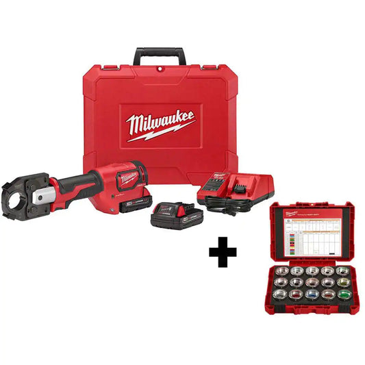 M18 18V Lithium-Ion Cordless Force Logic 600 MCM Crimper Kit with 600 MCM Copper U-Style Die Kit