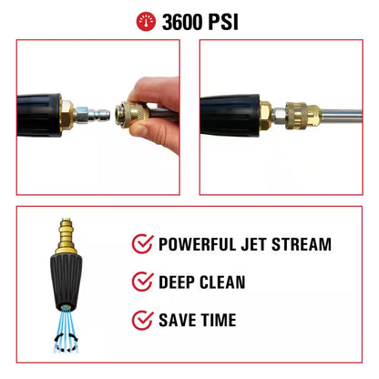 Universal Turbo Nozzle with QC Connections for Hot/Cold Water 3600 PSI Pressure Washers