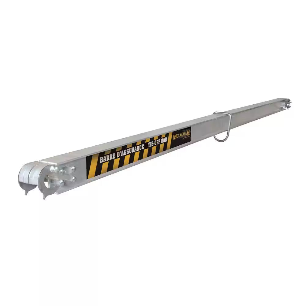 7 Ft. Aluminum Horizontal Tie-Off Bar, Safety Improvement Work Tool for Stabilizing Scaffolding Platform