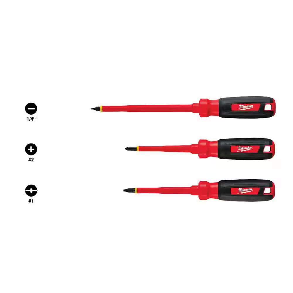 1000-Volt Insulated Screwdriver Set (3-Piece)