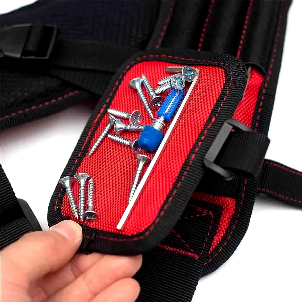 Tool Belt Suspender with Magnetic Wristband for Framer Carpenter Electrician Tool Belt