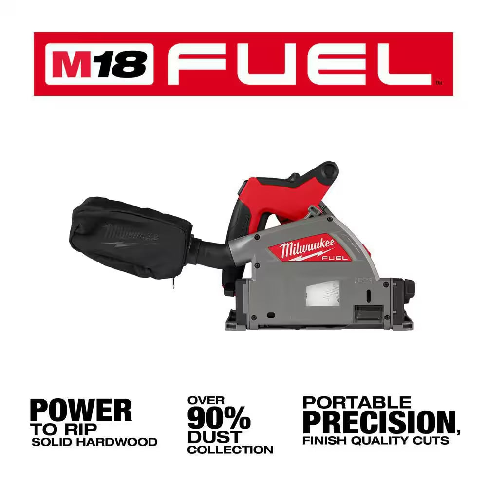 M18 FUEL 18V Li-Ion Brushless Cordless 6-1/2 In. Plunge Track Saw Kit W/106 In. Track Saw Guide Rail & Track Connector