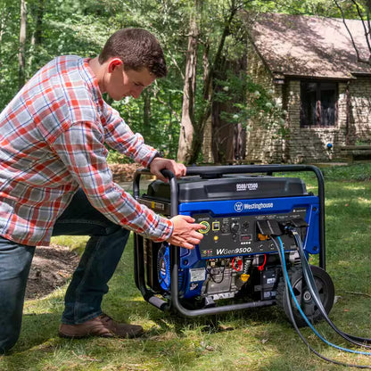 12,500/9,500-Watt Gas Powered Portable Generator with Remote Electric Start, 50 Amp Outlet