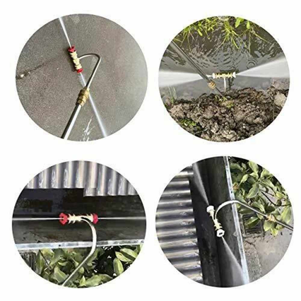 Gutter Cleaner Attachment for Pressure Washer with 4 Nozzles Tips 1/4 Inch