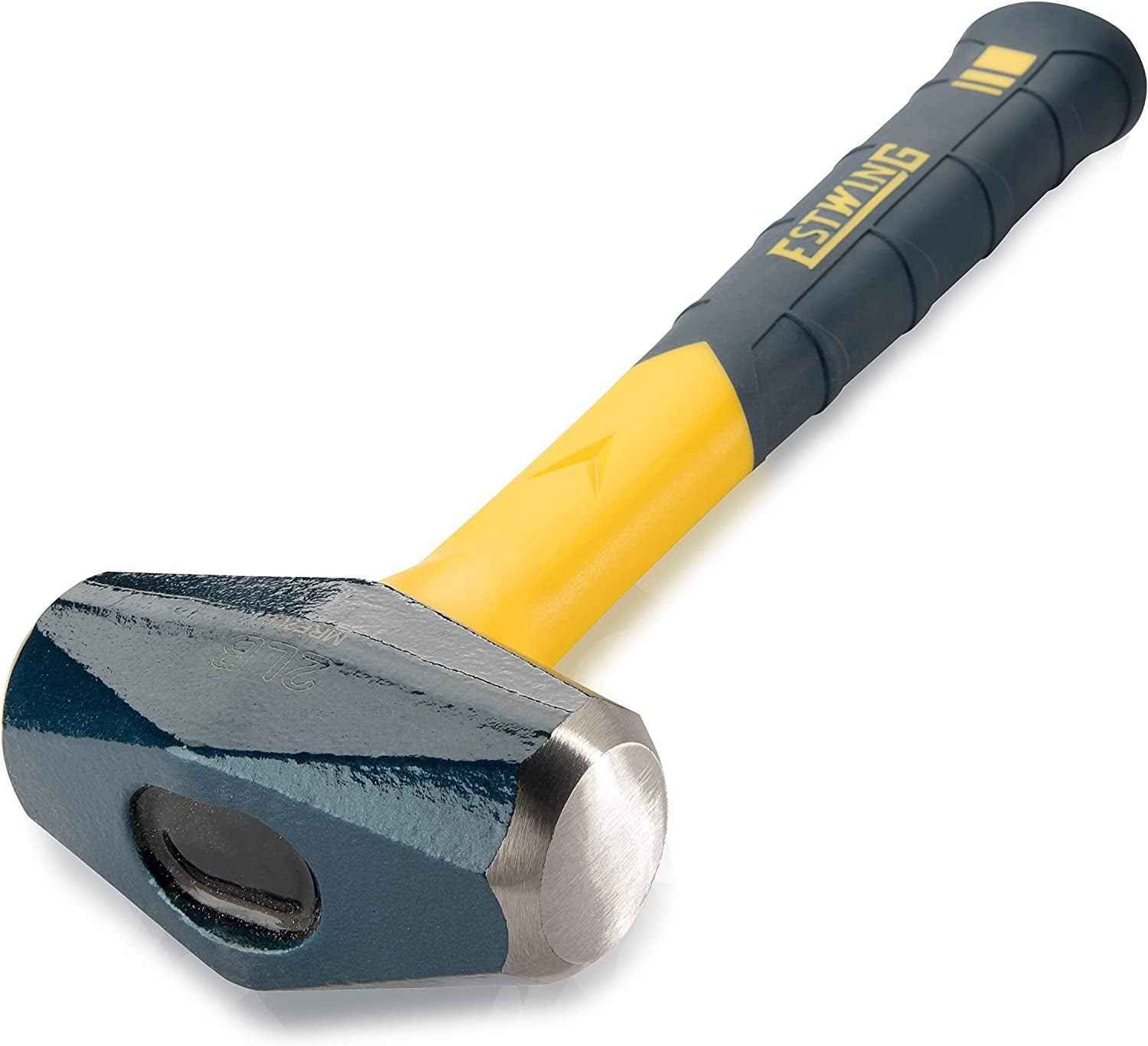 Sure Strike Drilling/Crack Hammer - 2-Pound Sledge with Fiberglass Handle & No-Slip Cushion Grip - MRF2LB