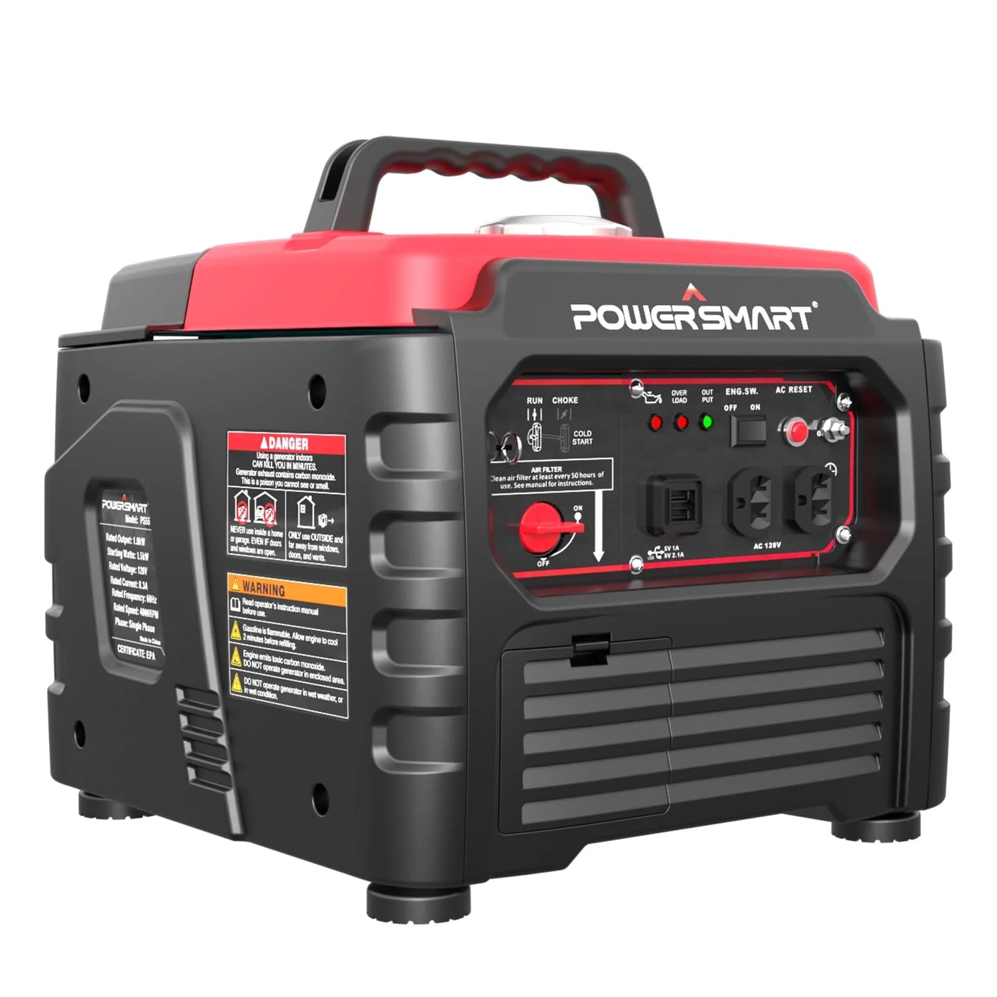 1500W Gas Inverter Generator with Recoil Start: Portable & Quiet Solution for Camping & Home