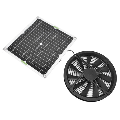 Solar Panel Fan Kit 10In 100W Waterproof Solar Panel round Ventilation Case Exhaust Fan for Chicken Coop Greenhouse Shed,Solar Fan,Solar Exhaust Fan