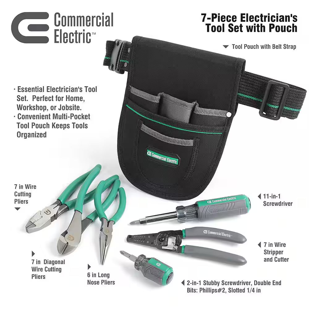 Electrician'S Tool Set (7-Piece) with Pouch