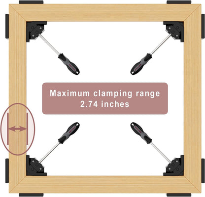 Angle Clamp - 90 Degree Right Angle Clamp - Single Handle Corner Clamp with Adjustable Swing Jaw Aluminum Alloy for Woodworking, Photo Framing, Welding and Framing - WE715