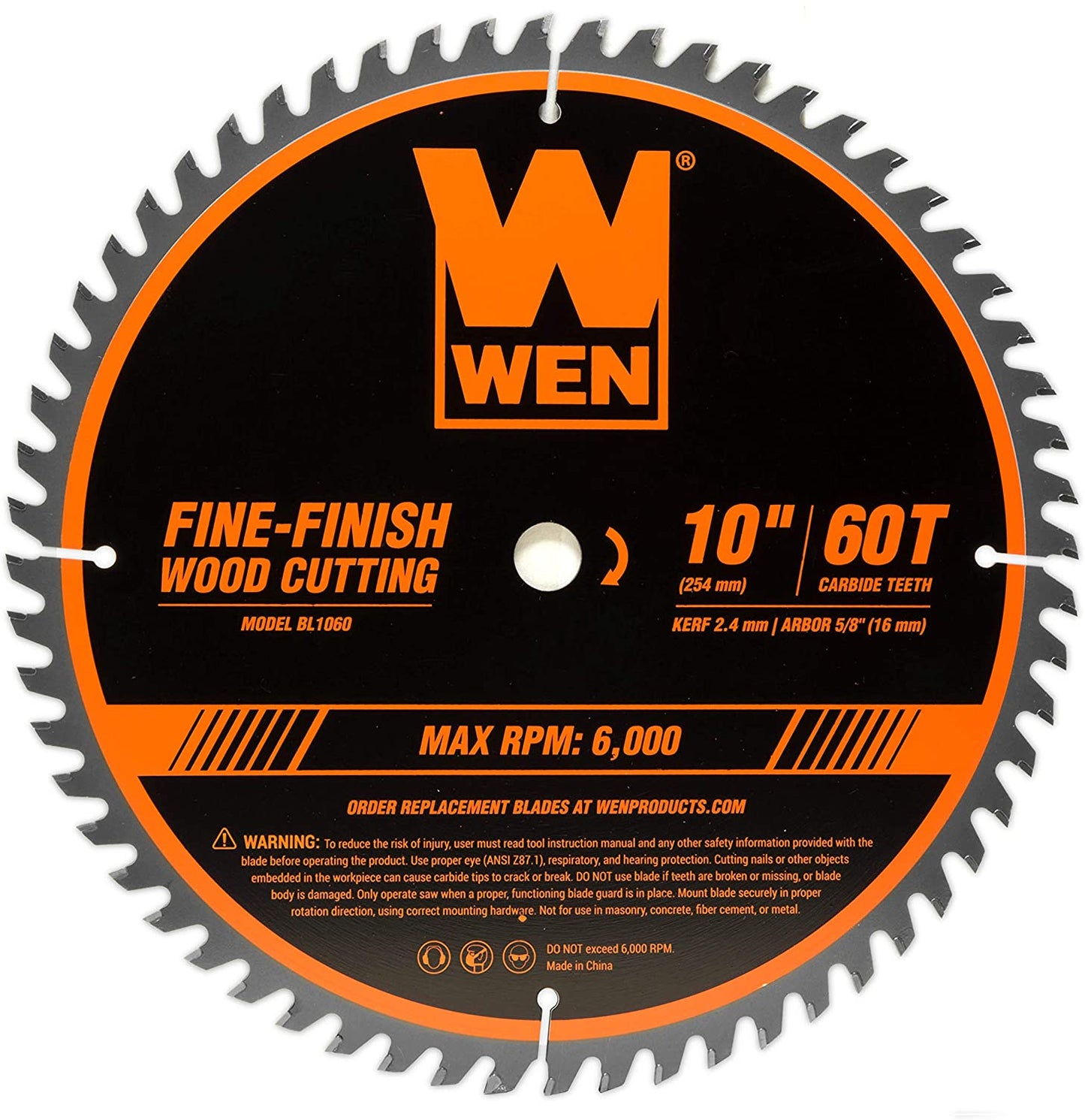 BL1060 10-Inch 60-Tooth Fine-Finish Professional Woodworking Saw Blade for Miter Saws and Table Saws, Silver,Pack of One