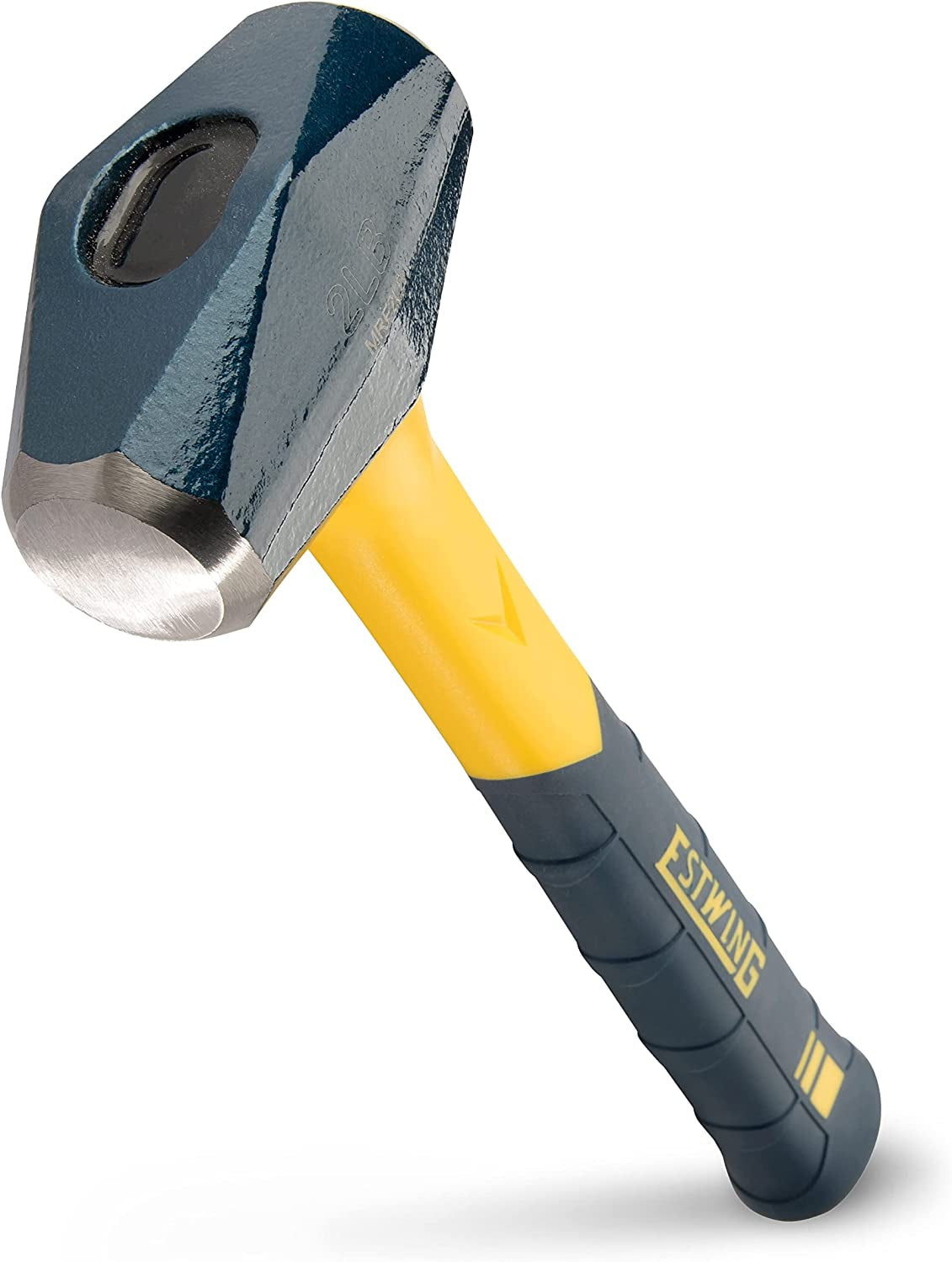 Sure Strike Drilling/Crack Hammer - 2-Pound Sledge with Fiberglass Handle & No-Slip Cushion Grip - MRF2LB