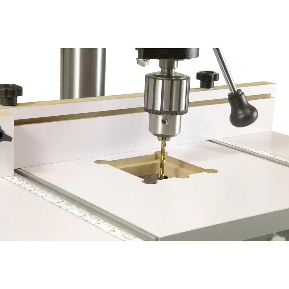 24 In. X 12 In. Drill Press Table with an Adjustable Fence and Stop Block