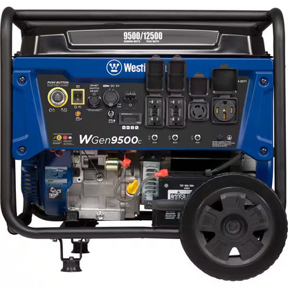 12,500/9,500-Watt Gas Powered Portable Generator with Remote Electric Start, 50 Amp Outlet