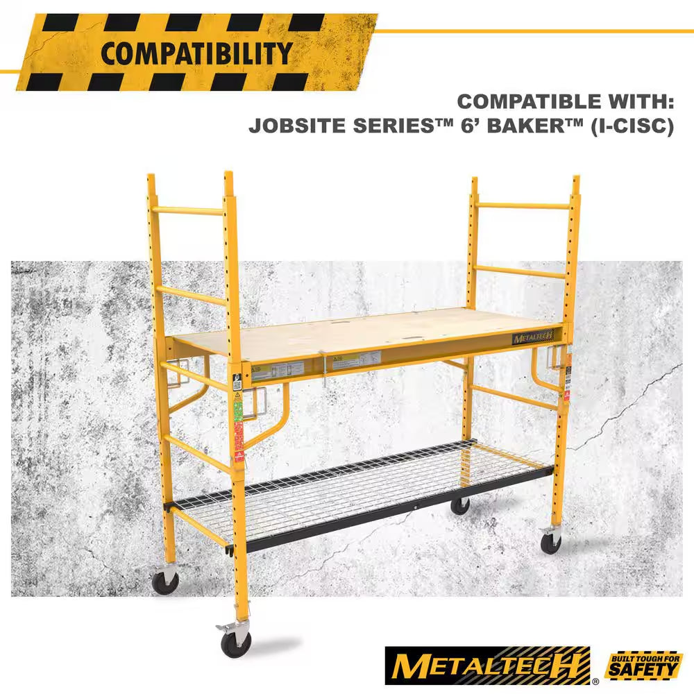 74.17 In. X 1.85 In. X 25.38 In. Metal Multipurpose Storage Shelf for Accessories on Scaffolding Platform