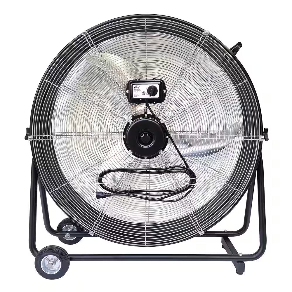 30 In. 3-Speed Portable High Velocity Drum Fan with 8300 CFM, Industrial, Commercial, Air Circulator