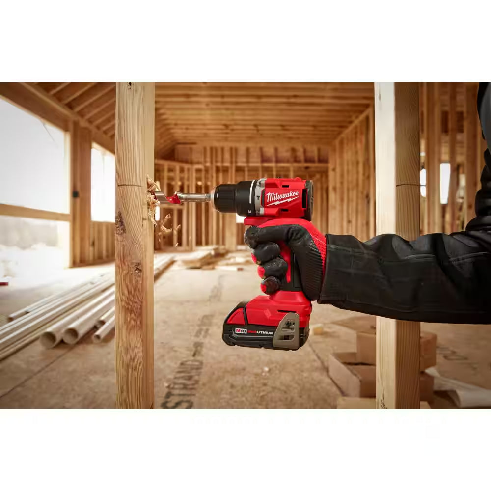 M18 18V Lithium-Ion Brushless Cordless 1/2 In. Compact Hammer Drill/Driver (Tool-Only)