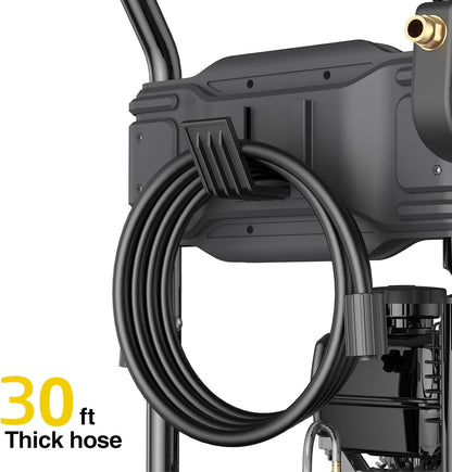 3500 PSI Gas Pressure Washer, 2.6 GPM Heavy Duty High Power Washer, 30Ft Pressure Hose&Soap Tank,5 Pressure Nozzles,Black