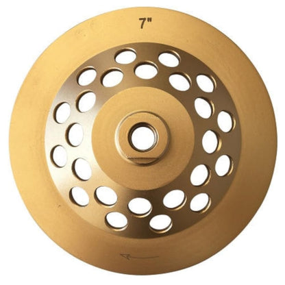 7" Diamond Grinding Wheels for Concrete or Masonry, 24 Double Row Segments, 30/40 Grit, Medium Bond, 5/8"-11 Arbor