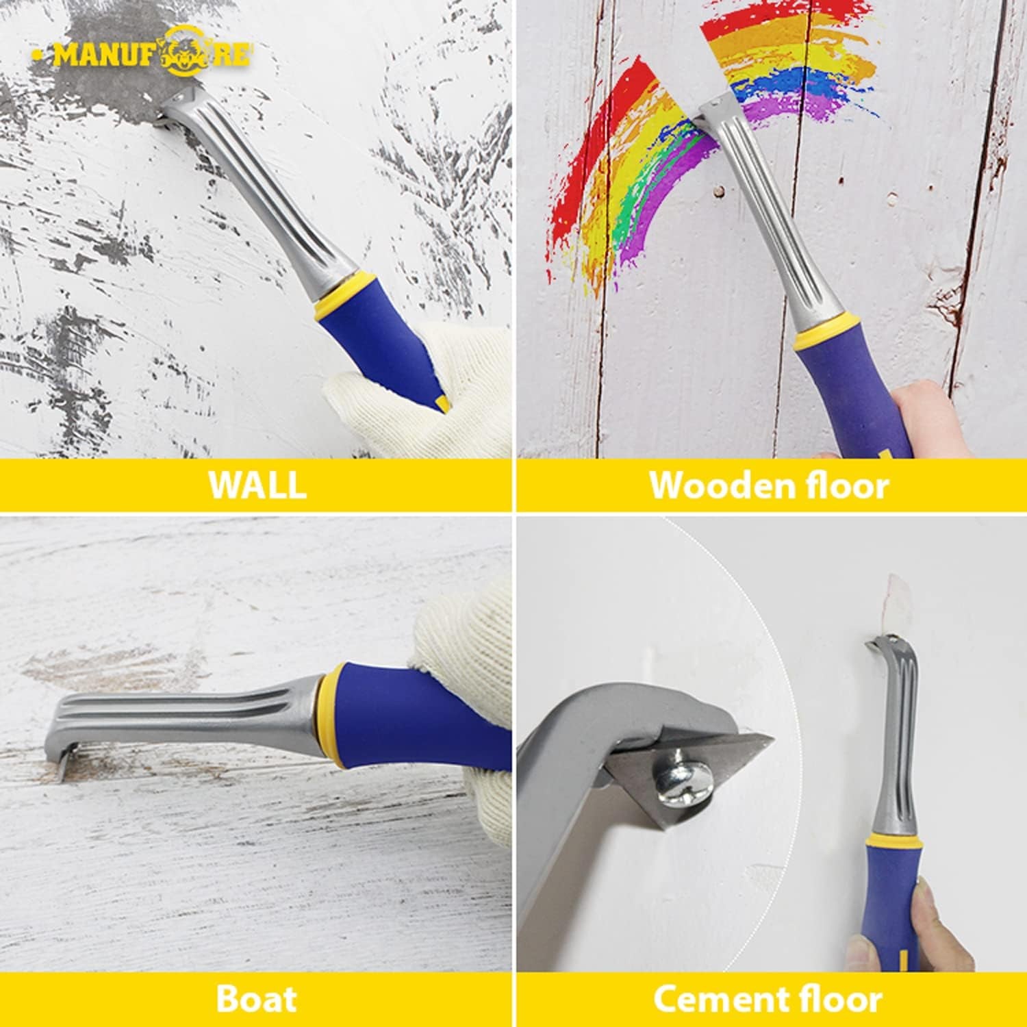 Paint Scraper with 2 Inch Double-Edged Tungsten Steel Carbide Scraper for Removing Paint, Glue, Grout