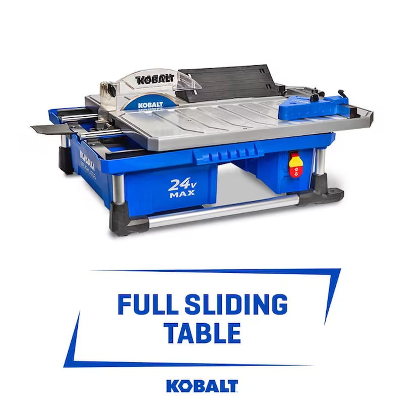 24V 7-In-Blade Cordless Wet Tabletop Sliding Table Tile Saw