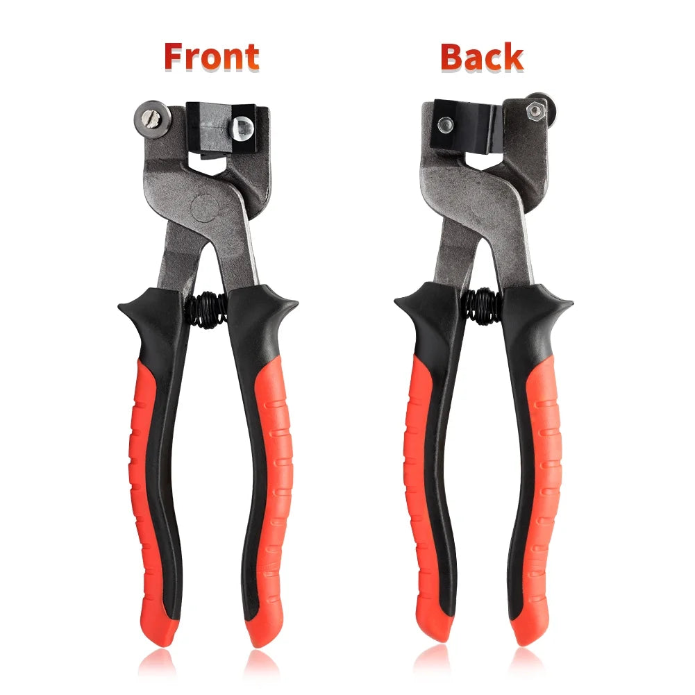 Mosaic Nippers 8" Tile Nippers with Strong Plastic Breaker Bar Scoring Wheel for Quickly Cutting Porcelain Ceramic Mirror Professional Glass Cutters Score Tile Tool Heavy Duty Pliers