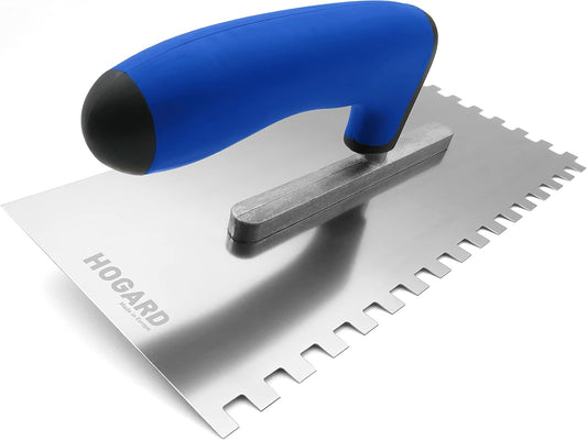 Tile Trowel 0.3" X 0.3" | Best Stainless Steel Square Notched Trowel | Toothed Smoothing Tool.