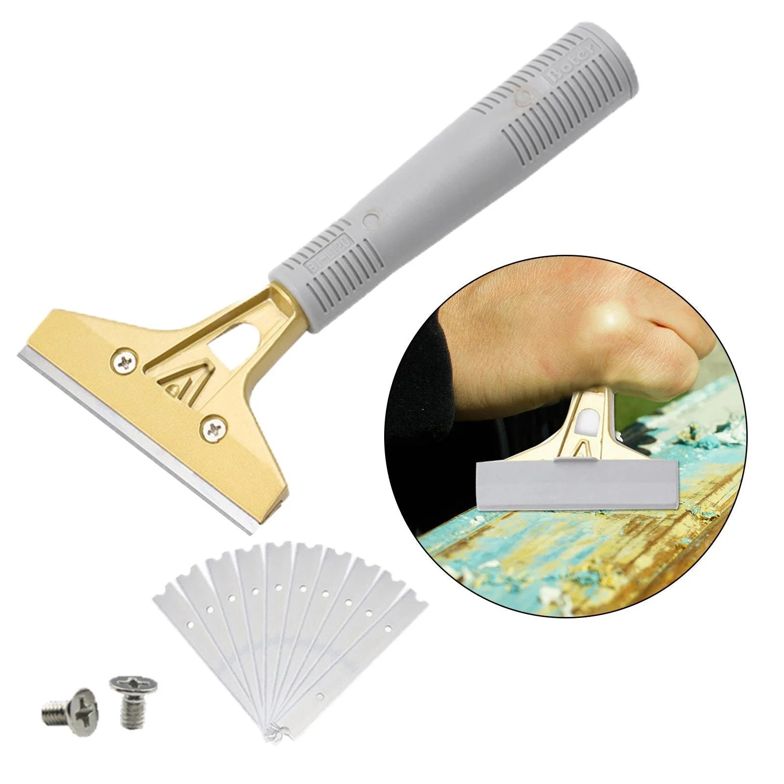 Glass Window Cleaning Spatula Putty Scraper Hand Tool 10 Screws Spatula Cleaning for Decals Mud Removing Cleaner