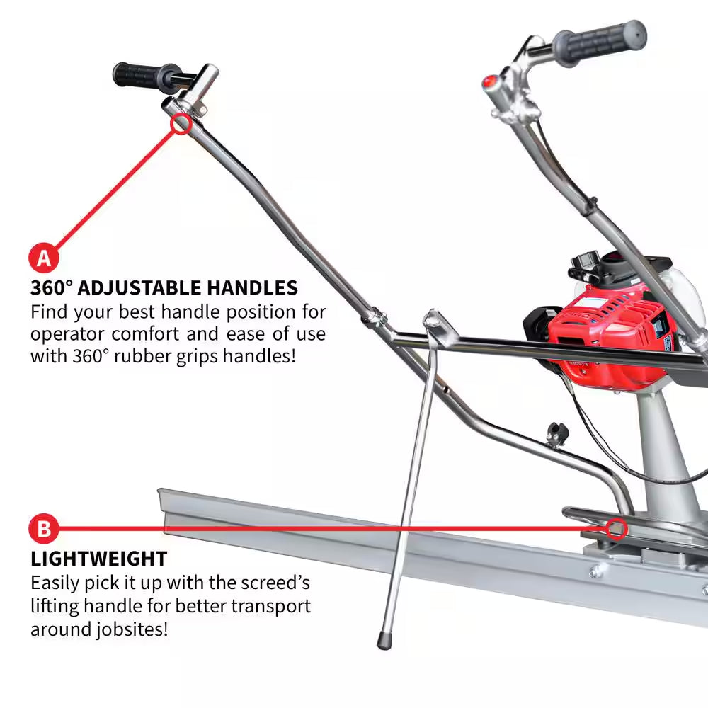 12 Ft. Blade and 1.6 HP Honda Gas Vibratory Concrete Power Screed