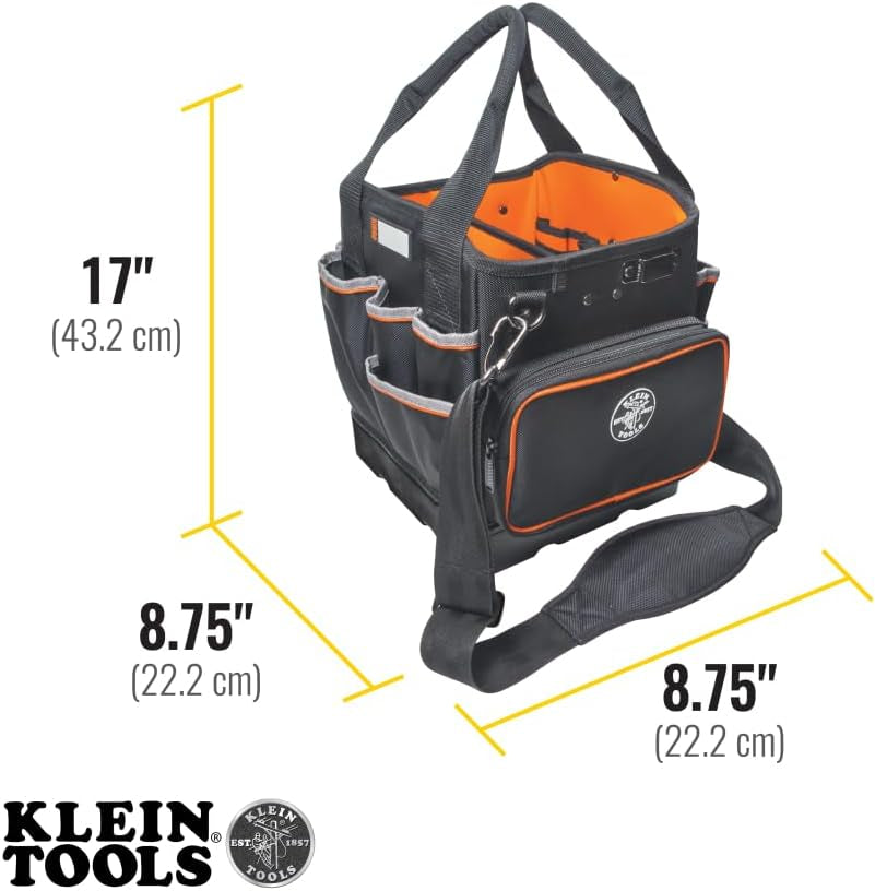 5541610-14 Tool Bag with Shoulder Strap Has 40 Pockets for Tool Storage and Orange Interior