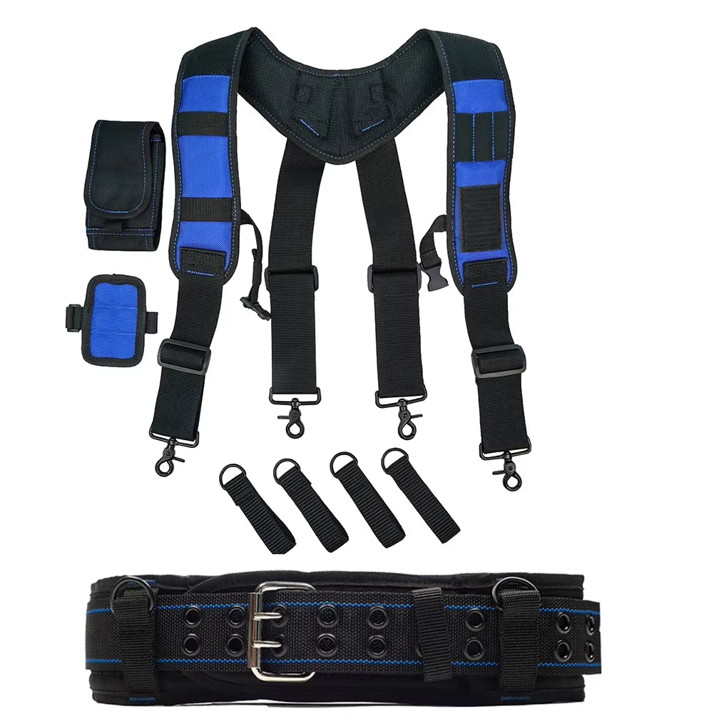 Tool Belt Suspender with Magnetic Wristband for Framer Carpenter Electrician Tool Belt