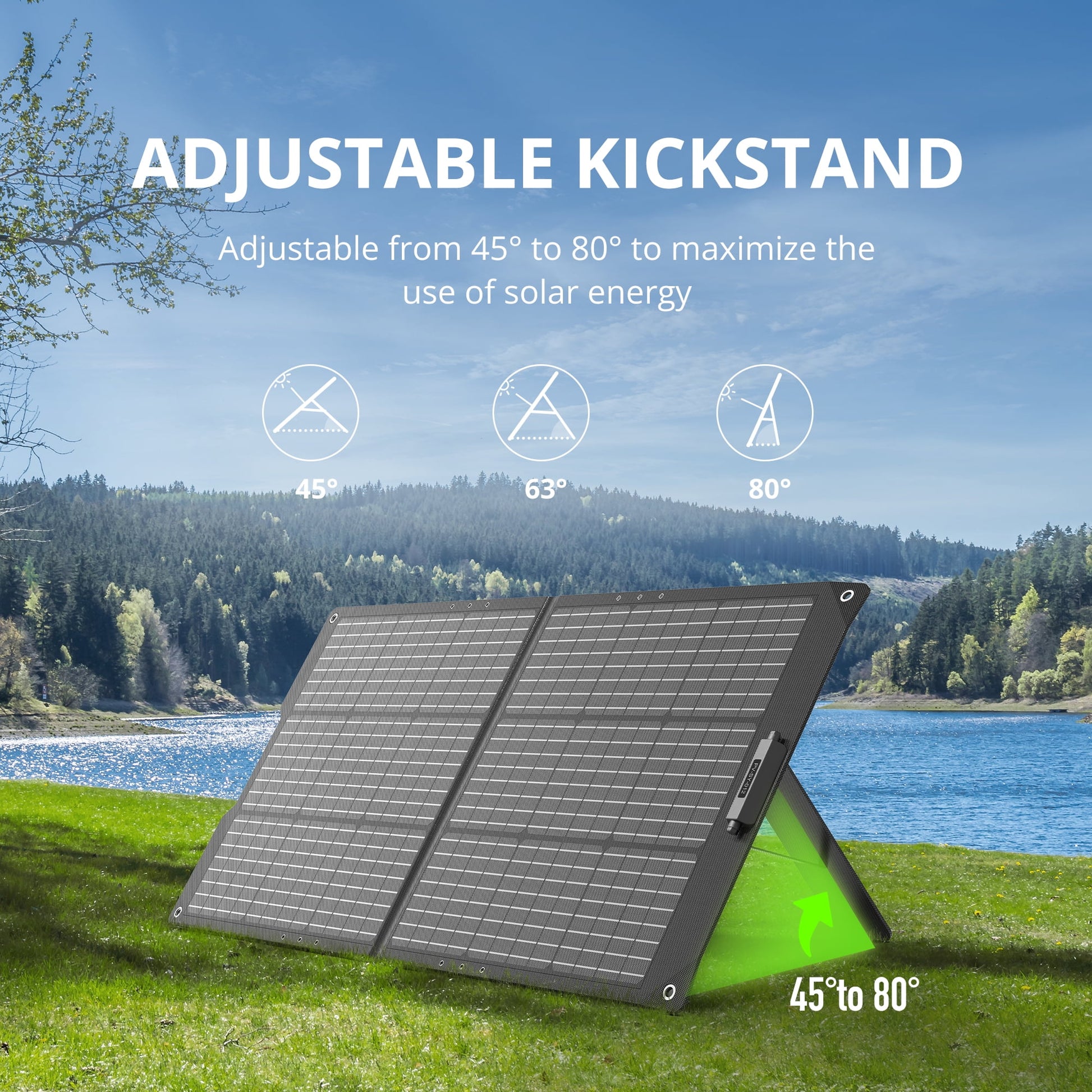 100W Portable Solar Panel for Power Station, 24V Foldable Solar Charger with Adjustable Kickstand & MC-4 Connector, Waterproof IP67 for Outdoor Camping RV off Grid System