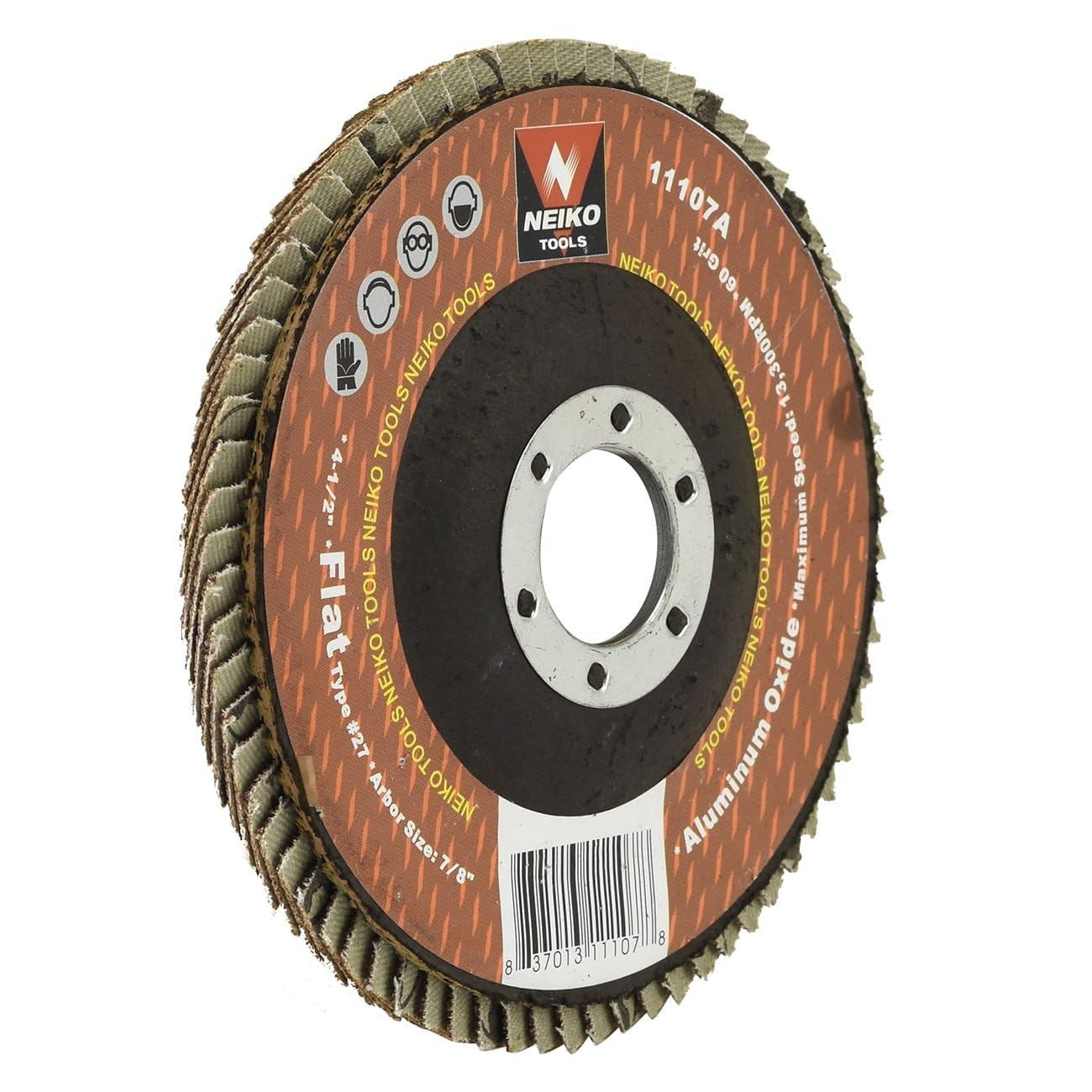 11107A 10 Pack Aluminum Oxide Flap Discs 4-1/2 for Angle Grinder, 60 Grit Flapper Wheel, Flat T27 Grinding Wheel 4.5 Inch Flap Disc, 7/8" Arbor Grinding Disc, Wood & Metal Sanding