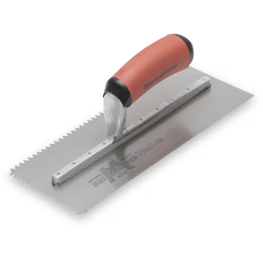 11 In. X 1/4 In. V-Notch Flooring Trowel with Durasoft Handle