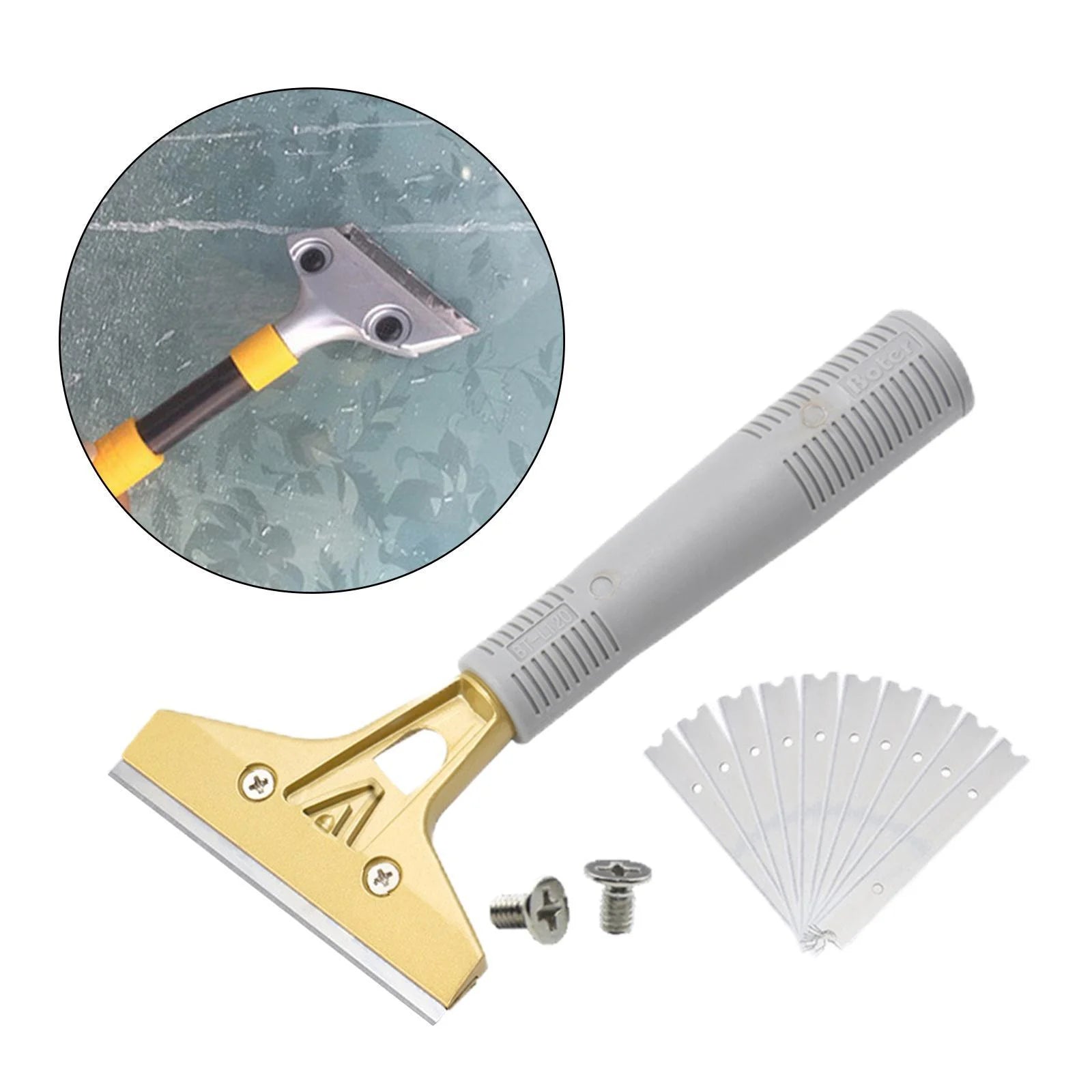 Glass Window Cleaning Spatula Putty Scraper Hand Tool 10 Screws Spatula Cleaning for Decals Mud Removing Cleaner